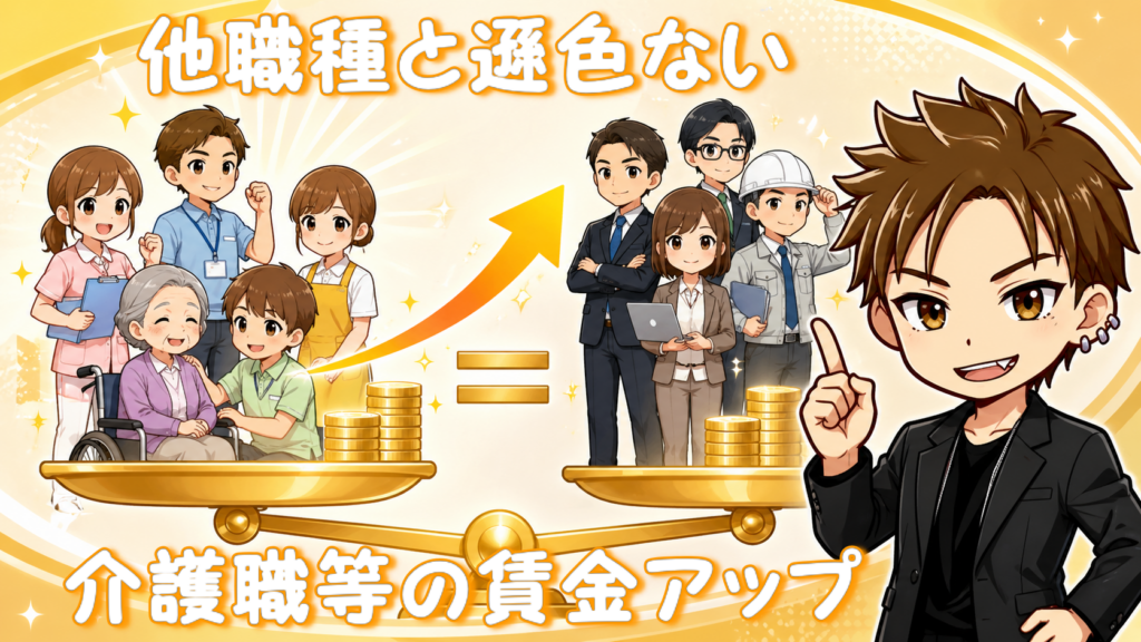 介護職員他職種と遜色ない賃上げ