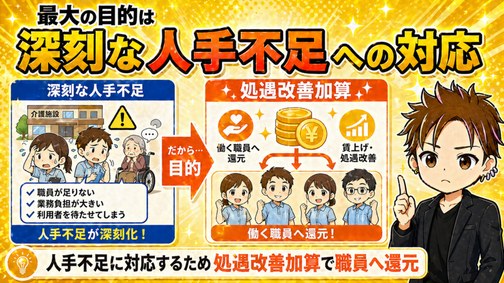 処遇改善加算介護職員等人材不足令和８年度介護報酬改定過去問人手不足